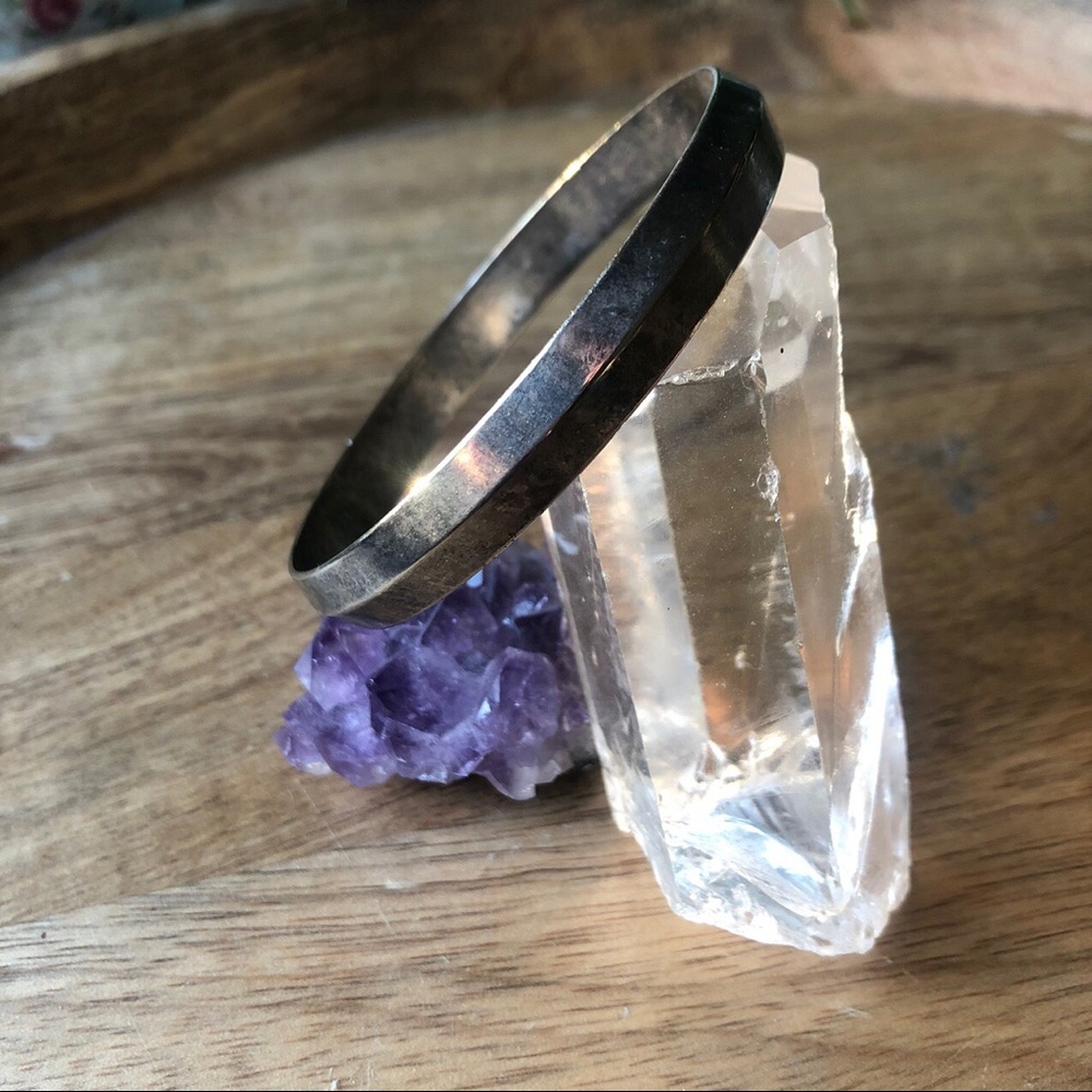 VTG Simple Silver Tone Cuff / Bangle Bracelet